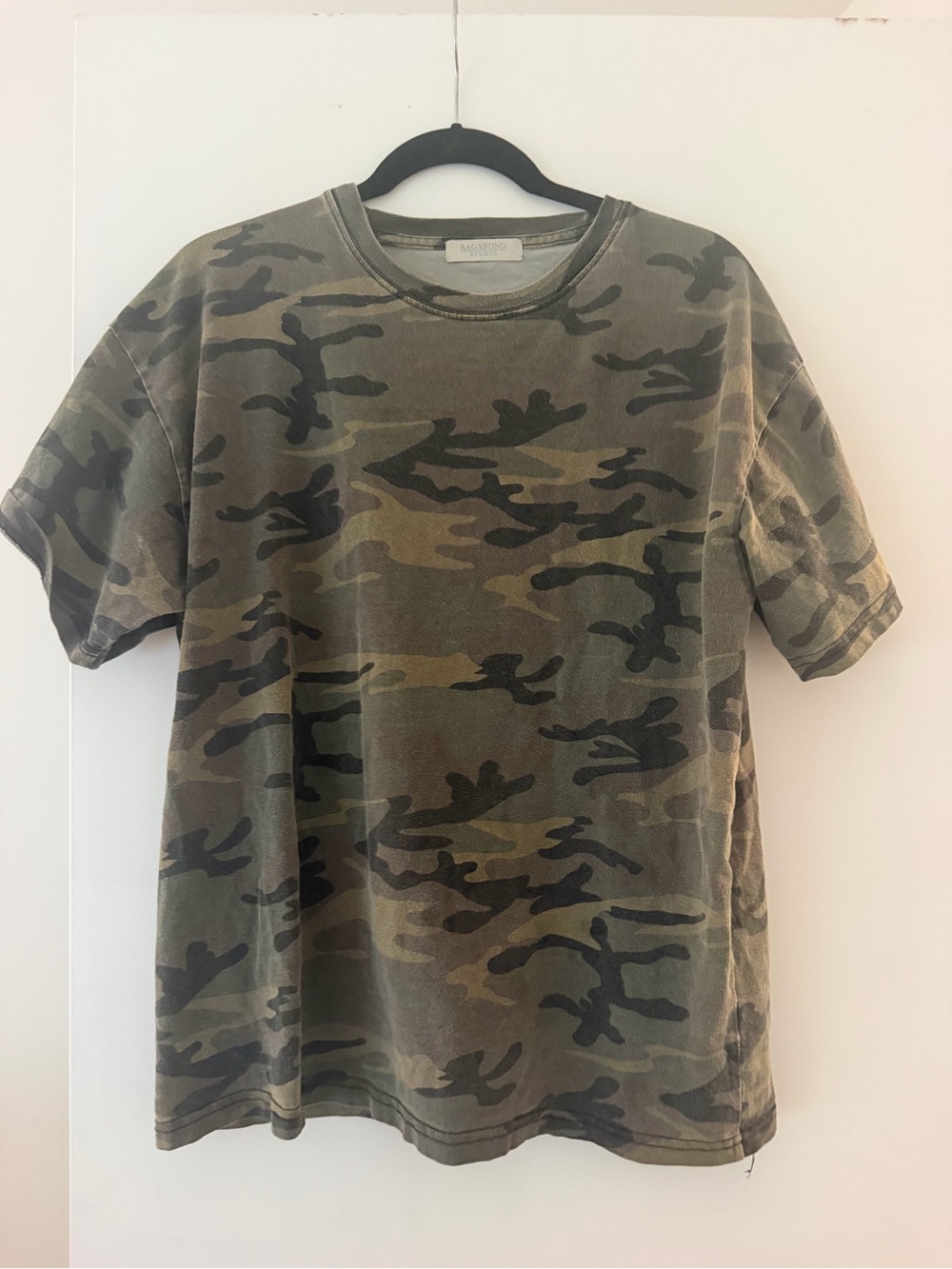 Free People Camo Short Sleeve Tee - Olive Green